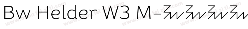 Bw Helder W3 M字体转换